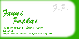 fanni patkai business card