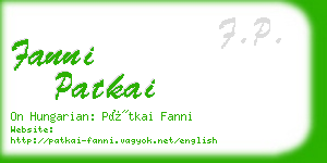 fanni patkai business card